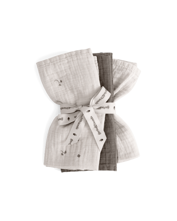 3-Pack Musselin-Mulltücher Folia Ecru