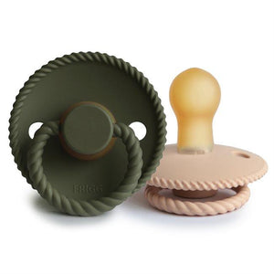 FRIGG 2-Pack Latex Schnuller Rope Croissant/Olive | Schnuller | Beluga Kids