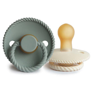 FRIGG 2-Pack Latex Schnuller Rope Cream/Sage | Schnuller | Beluga Kids
