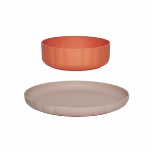 OYOY 2-Pack Kindergeschirrset Pullo Aprikose/Rosa | Kindergeschirr | Beluga Kids