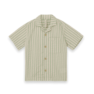Garbo&Friends Seersucker Kurzarmhemd Stripe Emerald | Shirt | Beluga Kids