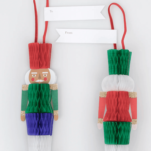 Meri Meri Waben-Nutcracker Dekorationsanhänger (6 Stk.) | Geschenkkarte | Beluga Kids