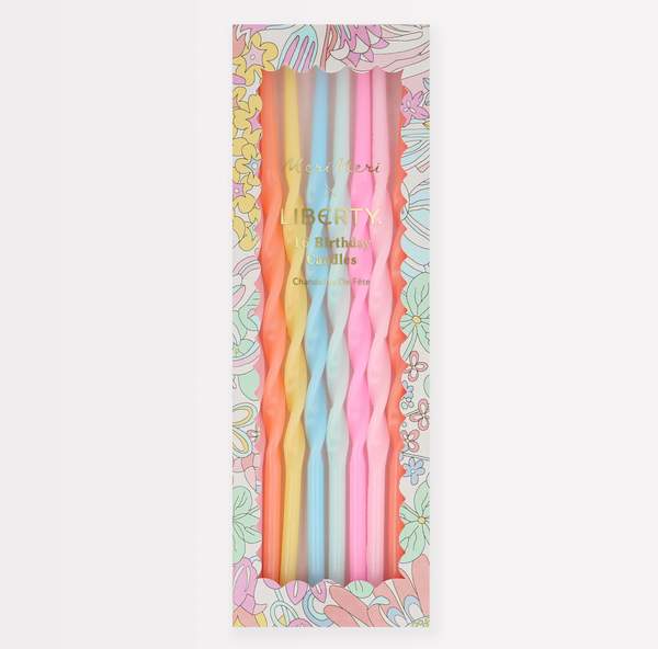 Bougies de jardin arc-en-ciel Meri Meri x Liberty (16 pièces)