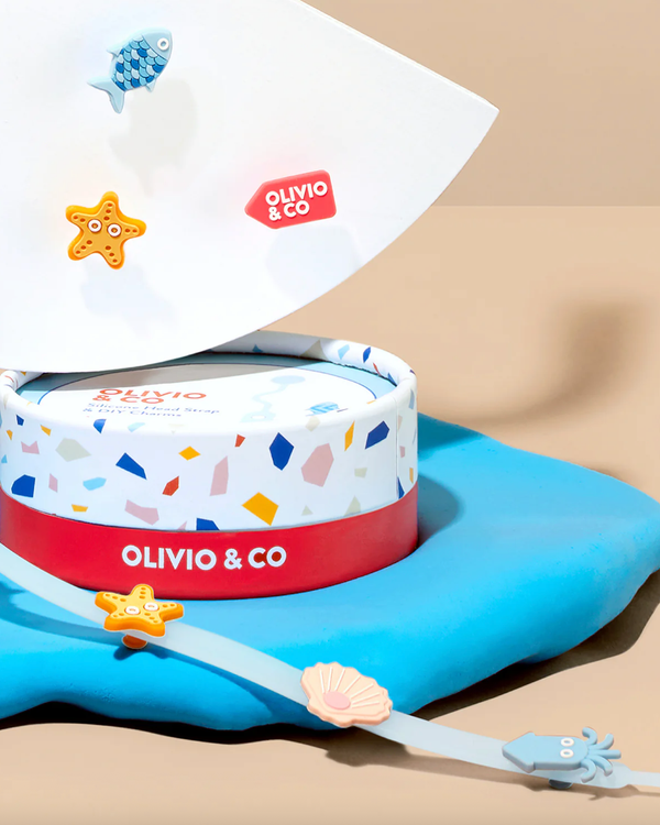 Brillenband + Silikon-Zubehör-Set Blau