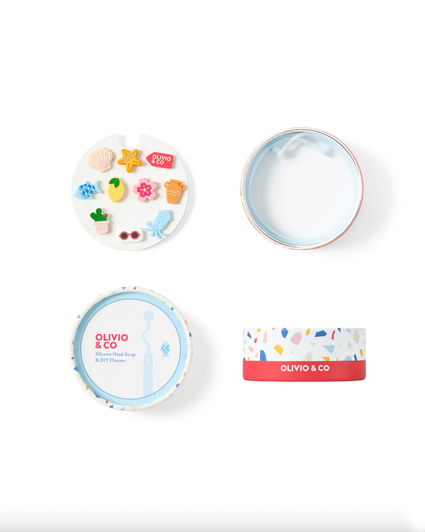 Brillenband + Silikon-Zubehör-Set Blau