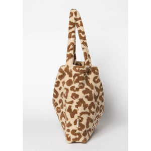 Studio Noos-Ecru Leopard Teddy Mom Bag-Beluga Kids