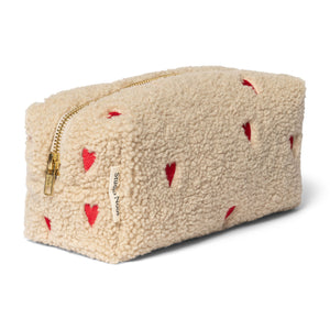 Studio Noos-Ecru Teddy Hearts Etui-Beluga Kids