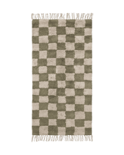 Tapis lavable Mara vert orme/sable chaud