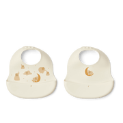 Lot de 2 bavoirs en silicone Ember, motif éléphant