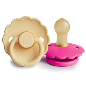 FRIGG 2-Pack Latex Schnuller Daisy Pale Daffodil/Fuchsia | Schnuller | Beluga Kids