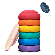 Stapelstein® Spring Special Rainbow Classic 6 + free board and mini dark blue