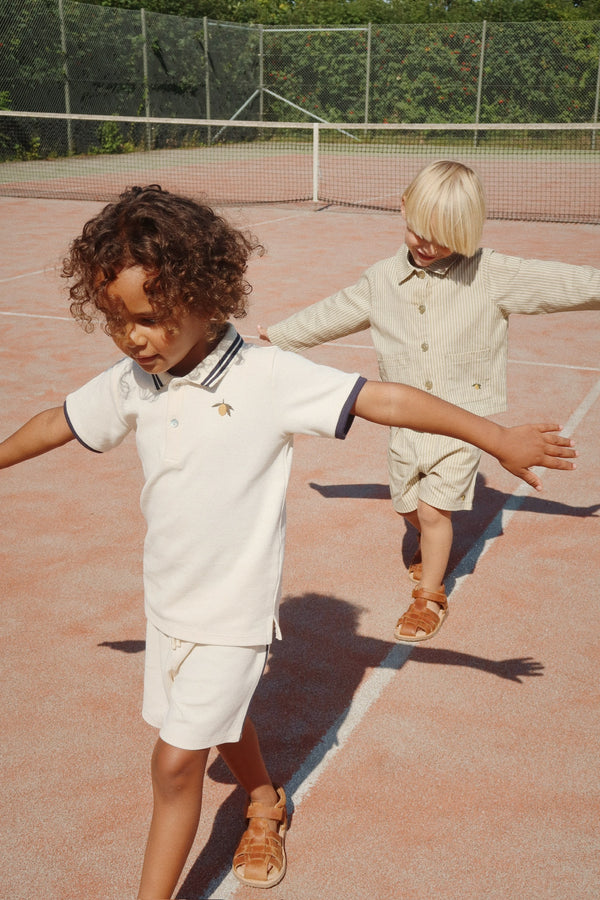 Florian polo shirt Antique White / Blue