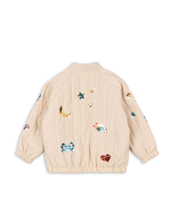 Blouson aviateur à sequins Juno gris fumé