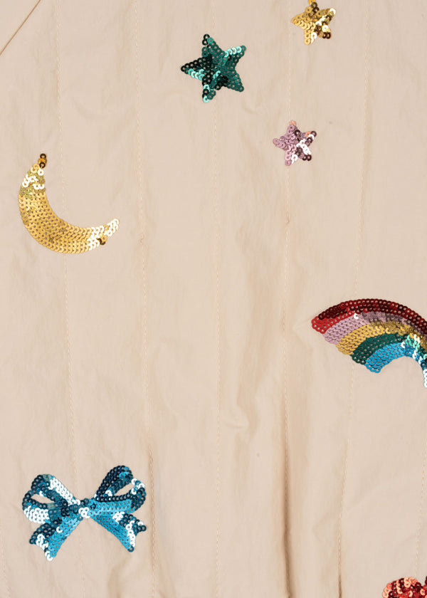 Blouson aviateur à sequins Juno gris fumé