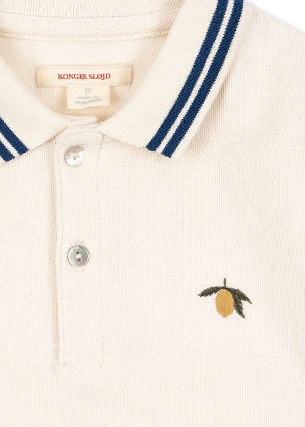 Florian polo shirt Antique White / Blue