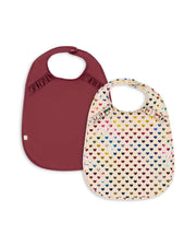 Lot de 2 bavoirs pailletés Coeur Glitter / Sangria