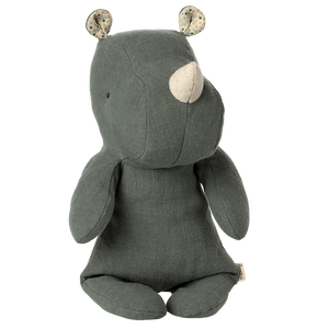 Weicher, handgemachter Nashorn-Stofftier von Safari-Freunde mit Bohnenfüllung, ideal zum Kuscheln und Spielen.