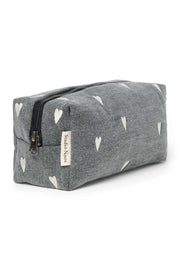 Denim Pouch Grey Hearts
