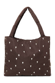 Sac maman bouffant à cœurs marron