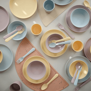 Mushie 2-Pack Schüssel Rund Powder Blue | Schalen | Beluga Kids