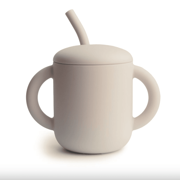 Mushie Silikon Trainingsbecher Sand | Trinkbecher | Beluga Kids