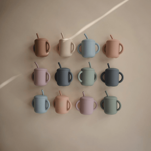 Mushie Silikon Trainingsbecher Sand | Trinkbecher | Beluga Kids