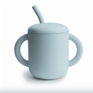 Mushie Silikon Trainingsbecher Powder Blue | Trinkbecher | Beluga Kids