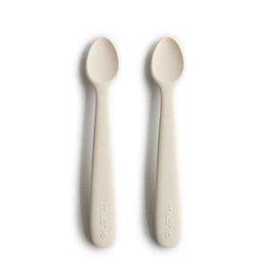 Mushie 2-Pack Silikonlöffel Ivory | Kinderbesteck | Beluga Kids