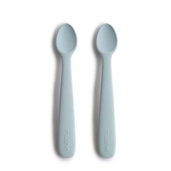 Mushie 2-Pack Silikonlöffel Powder Blue | Kinderbesteck | Beluga Kids