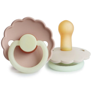 FRIGG 2-Pack Latex Schnuller Daisy Night Blush/Cream | Schnuller | Beluga Kids