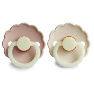 FRIGG 2-Pack Latex Schnuller Daisy Night Blush/Cream | Schnuller | Beluga Kids