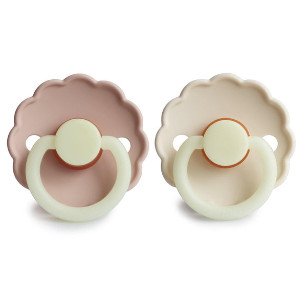 FRIGG 2-Pack Latex Schnuller Daisy Night Blush/Cream | Schnuller | Beluga Kids
