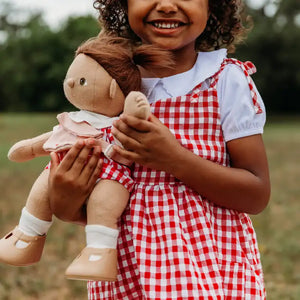 Olli Ella Puppenkleidung Cherry Gingham mit Mini-Umhängetasche