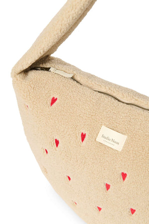 Studio Noos Cross Body Bag Ecru Heart Teddy – Detail Herz