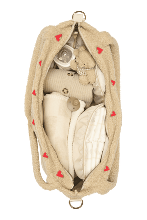 Ecru Heart Teddy Wickeltasche