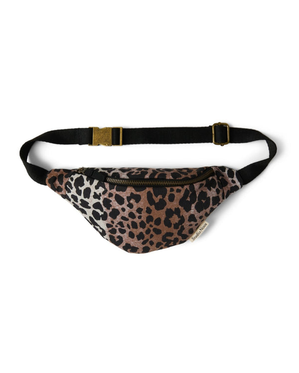 Mini sac ceinture en coton doux Hazel Leopard