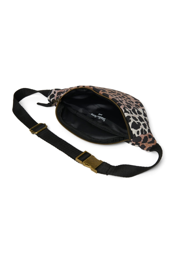 Mini sac ceinture en coton doux Hazel Leopard