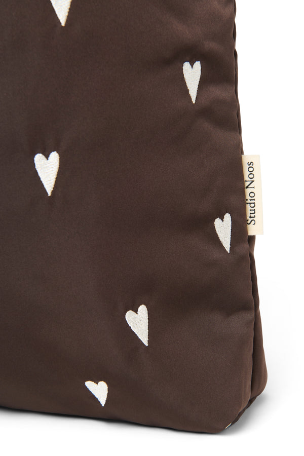 Puffy Mom Bag Brown Hearts