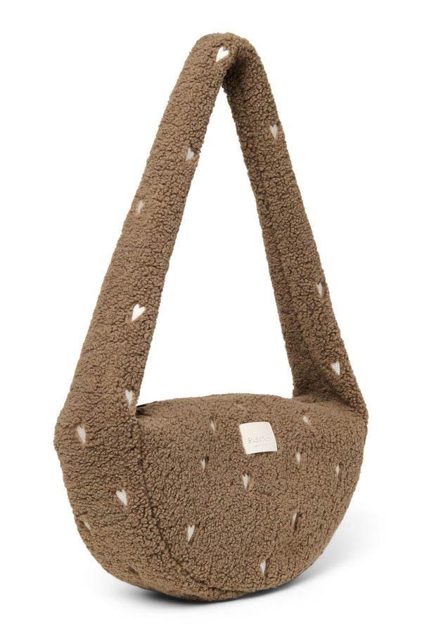 Brown Teddy Hearts Mini Cross Body Bag