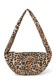 Cotton Mini Cross Body Bag Brown Leopard