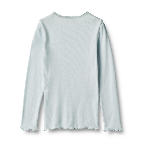 Geripptes Langarm-Shirt Reese Light Blue