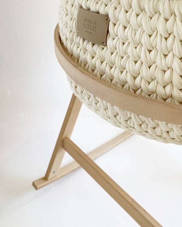 Cradle frame for baby basket natural