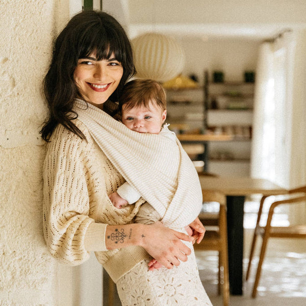 Knotenlose Babytrage Stripes Nude