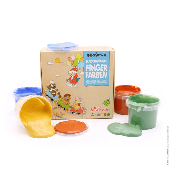 4er Set Bio-Fingerfarben vegan "Platsch Quatsch"