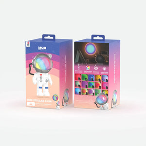 Projektion des MOB Mini Stellar Nachtlichts an Wand und Decke