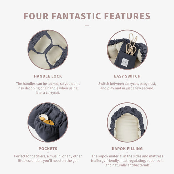 3-in-1 Kapok Bettnestchen Blue