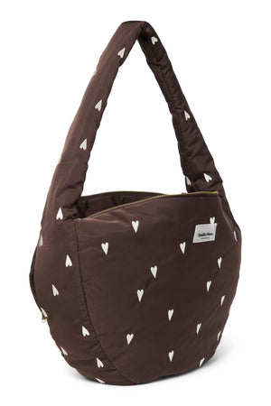 Studio Noos Cross Body Bag Brown Hearts geöffnet mit Innenfach