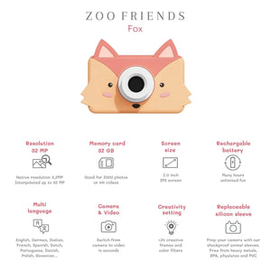 The Zoo Family Kamera C1 Fox mit Trageband und Kabel
