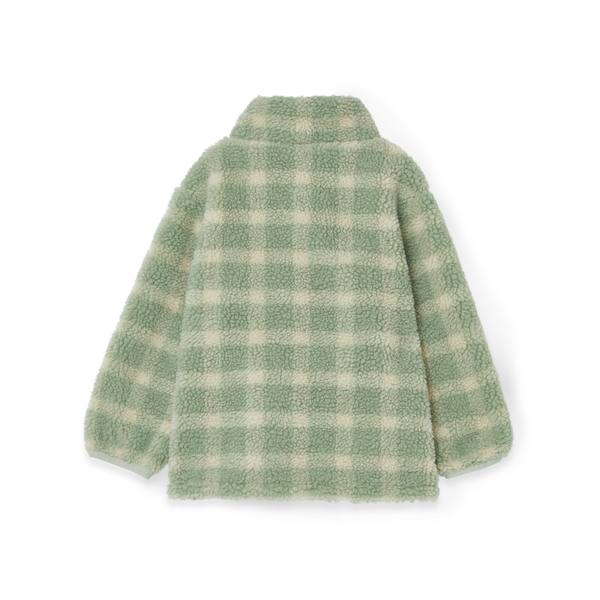 Pile Teddyjacke Sage Check