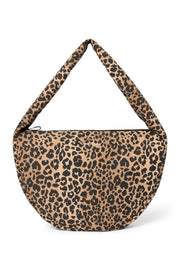 Cotton Cross Body Bag Brown Leopard